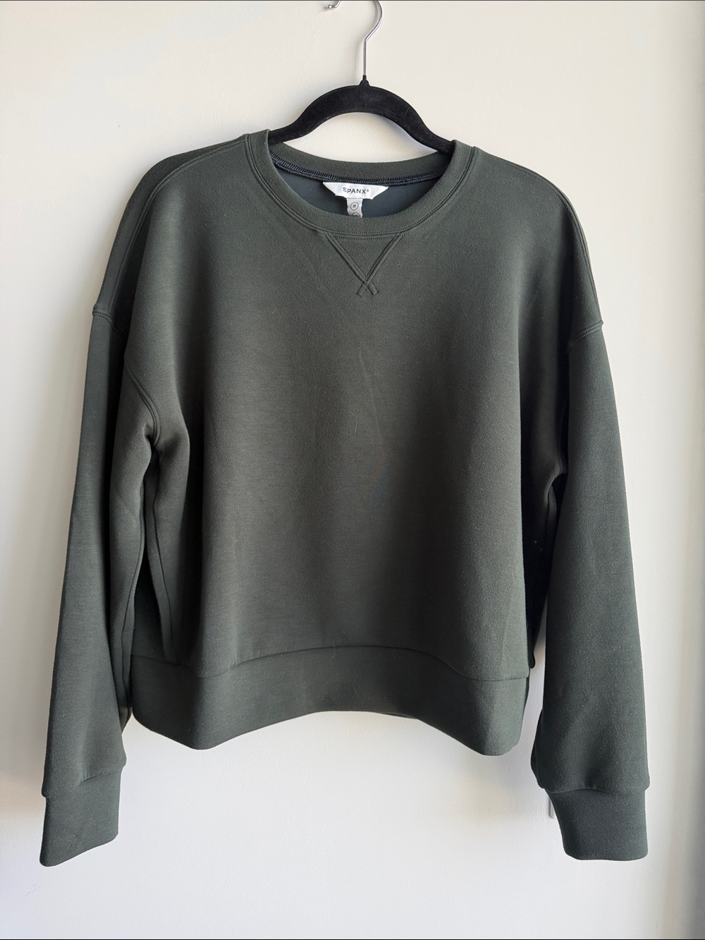SPANX AirEssentials Olive Green Crewneck Sweatshirt